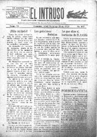 Portada:El intruso. Diario Joco-serio netamente independiente. Tomo VI, núm. 517, domingo 29 de abril de 1923