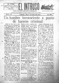 Portada:El intruso. Diario Joco-serio netamente independiente. Tomo VI, núm. 521, viernes 4 de mayo de 1923