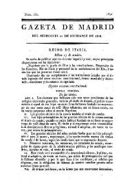 Portada:Gazeta de Madrid. 1808. Núm. 161, 21 de diciembre de 1808