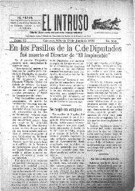 Portada:El intruso. Diario Joco-serio netamente independiente. Tomo VI, núm. 563, sábado 23 de junio de 1923