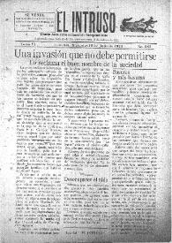 Portada:El intruso. Diario Joco-serio netamente independiente. Tomo VI, núm. 583, miércoles 18 de julio de 1923