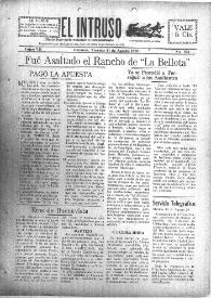 Portada:El intruso. Diario Joco-serio netamente independiente. Tomo VII, núm. 621, viernes 31 de agosto de 1923