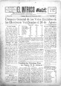 Portada:El intruso. Diario Joco-serio netamente independiente. Tomo VII, núm. 624, martes 4 de septiembre de 1923
