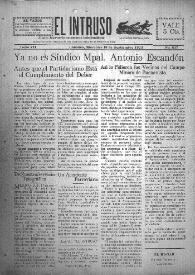 Portada:El intruso. Diario Joco-serio netamente independiente. Tomo VII, núm. 637, miércoles 19 de septiembre de 1923