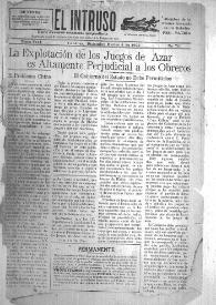 Portada:El intruso. Diario Joco-serio netamente independiente. Tomo VII, núm. 701, martes 4 de diciembre de 1923 [sic]