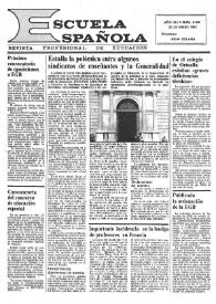 Portada:Escuela española. Año XLI, núm. 2561, 22 de enero de 1981