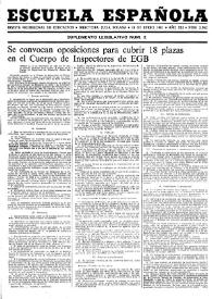 Escuela española. Año XLI, núm. 2562, 29 de enero de 1981, suplemento legislativo núm. 2