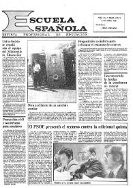 Portada:Escuela española. Año XLI, núm. 2571, 2 de abril de 1981