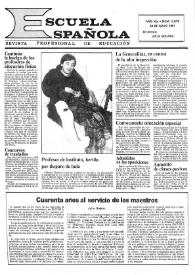 Portada:Escuela española. Año XLI, núm. 2579, 28 de mayo de 1981