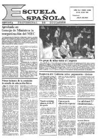 Portada:Escuela española. Año XLI, núm. 2588, 30 de julio de 1981