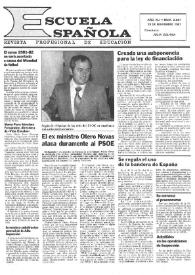 Portada:Escuela española. Año XLI, núm. 2601, 19 de noviembre de 1981