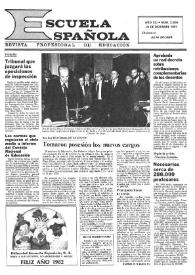Portada:Escuela española. Año XLI, núm. 2606, 24 de diciembre de 1981