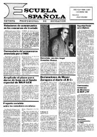 Portada:Escuela española. Año XLII, núm. 2607, 7 de enero de 1982