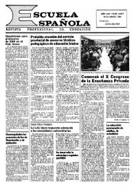Portada:Escuela española. Año XLII, núm. 2617, 18 de marzo de 1982