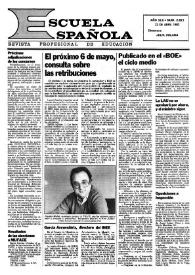 Portada:Escuela española. Año XLII, núm. 2621, 22 de abril de 1982