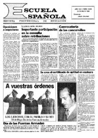 Portada:Escuela española. Año XLII, núm. 2625, 20 de mayo de 1982