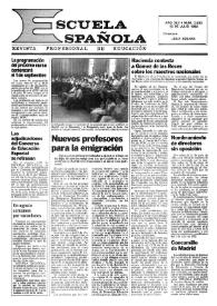 Portada:Escuela española. Año XLII, núm. 2633, 15 de julio de 1982