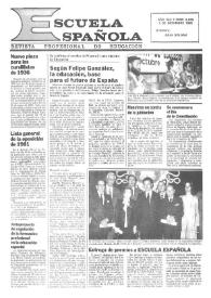 Portada:Escuela española. Año XLII, núm. 2650, 2 de diciembre de 1982