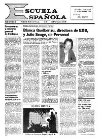 Portada:Escuela española. Año XLII, núm. 2653, 23 de diciembre de 1982