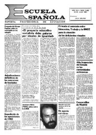 Portada:Escuela española. Año XLIII, núm. 2682, 28 de julio de 1983