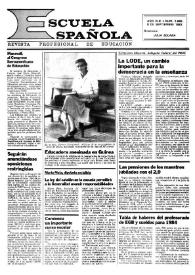Portada:Escuela española. Año XLIII, núm. 2685, 8 de septiembre de 1983