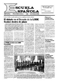 Portada:Escuela española. Año XLIV, núm. 2711, 15 de marzo de 1984