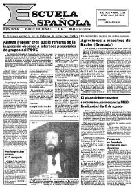 Portada:Escuela española. Año XLIV, núm. 2730, 27 de julio de 1984