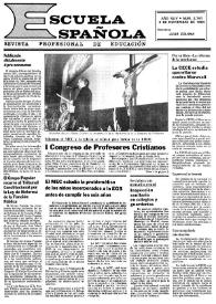 Portada:Escuela española. Año XLIV, núm. 2741, 8 de noviembre de 1984