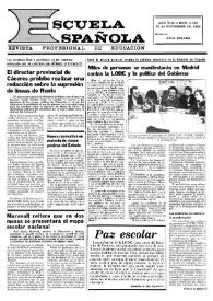 Portada:Escuela española. Año XLIV, núm. 2742, 15 de noviembre de 1984