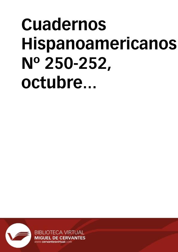 Cuadernos Hispanoamericanos. Núm. 250-252, octubre 1970-enero 1971 | Biblioteca Virtual Miguel de Cervantes