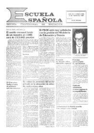 Portada:Escuela española. Año XLV, núm. 2750, 10 de enero de 1985