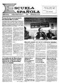 Portada:Escuela española. Año XLV, núm. 2779, 1 de agosto de 1985