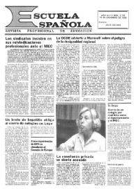 Portada:Escuela española. Año XLV, núm. 2795, 12 de diciembre de 1985