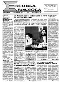 Portada:Escuela española. Año XLVI, núm. 2812, 17 de abril de 1986