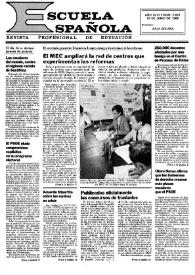 Portada:Escuela española. Año XLVI, núm. 2821, 19 de junio de 1986