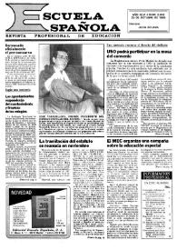 Portada:Escuela española. Año XLVI, núm. 2836, 23 de octubre de 1986