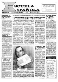 Portada:Escuela española. Año XLVI, núm. 2837, 30 de octubre de 1986