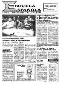 Portada:Escuela española. Año XLVI, núm. 2842, 4 de diciembre de 1986