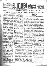 Portada:El intruso. Diario Joco-serio netamente independiente. Tomo XI, núm. 1016, sábado 13 de diciembre de 1924