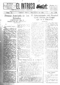 Portada:El intruso. Diario Joco-serio netamente independiente. Tomo XI, núm. 1090, miércoles 11 de marzo de 1925
