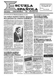 Portada:Escuela española. Año XLVII, núm. 2848, 22 de enero de 1987