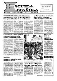 Portada:Escuela española. Año XLVII, núm. 2859, 9 de abril de 1987