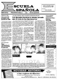 Portada:Escuela española. Año XLVII, núm. 2876, 3 de septiembre de 1987