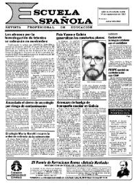 Portada:Escuela española. Año XLVII, núm. 2878, 17 de septiembre de 1987