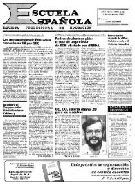 Portada:Escuela española. Año XLVII, núm. 2880, 1 de octubre de 1987