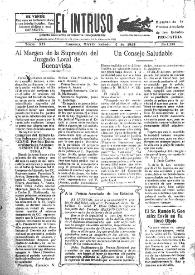 Portada:El intruso. Diario Joco-serio netamente independiente. Tomo XII, núm. 1133, sábado 2 de mayo de 1925