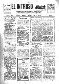 Portada:El intruso. Diario Joco-serio netamente independiente. Tomo XII, núm. 1152, martes 26 de mayo de 1925