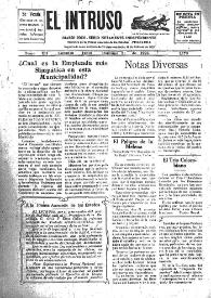 Portada:El intruso. Diario Joco-serio netamente independiente. Tomo XII, núm. 1173, domingo 21 de junio de 1925