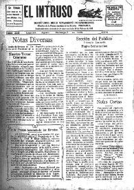 Portada:El intruso. Diario Joco-serio netamente independiente. Tomo XIII, núm. 1208, domingo 2 de agosto de 1925