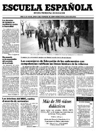 Portada:Escuela española. Año XLIX, núm. 2943, 2 de febrero de 1989